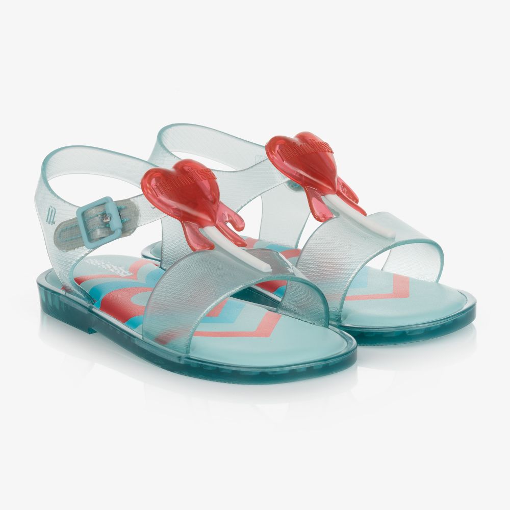 Mini Melissa - Girls Blue Jelly Sandals | Childrensalon