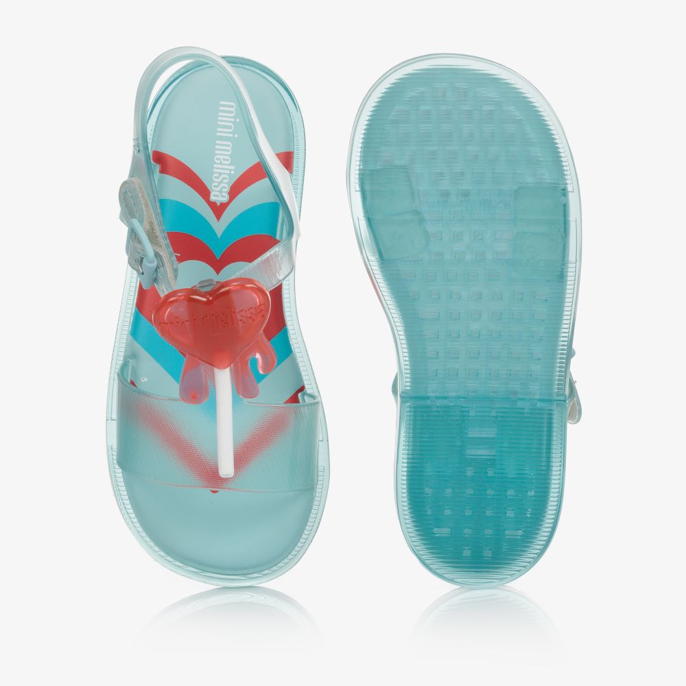 Mini Melissa Girls Blue Jelly Sandals Childrensalon Outlet
