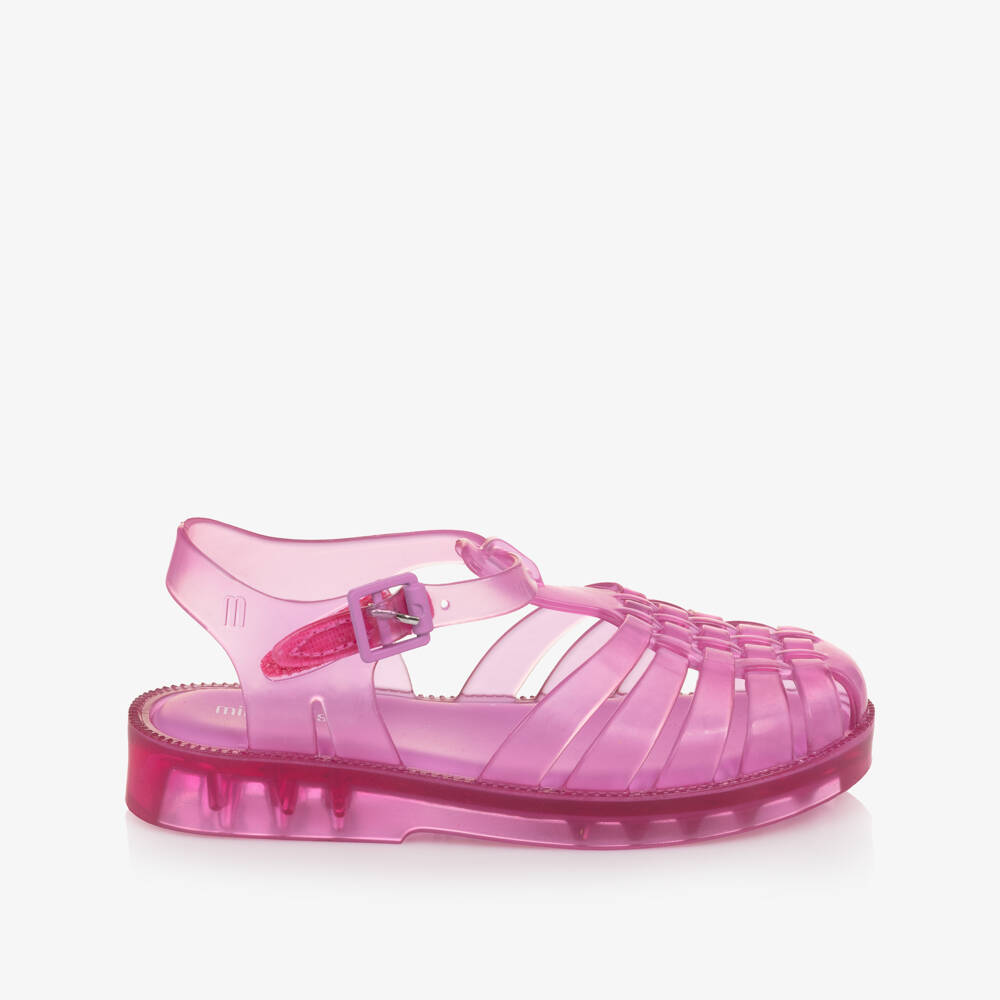 Mini Melissa-Girls Bright Pink Jelly Shoes | Childrensalon Outlet