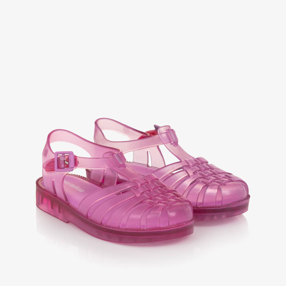 Mini Melissa-Girls Bright Pink Jelly Shoes | Childrensalon Outlet