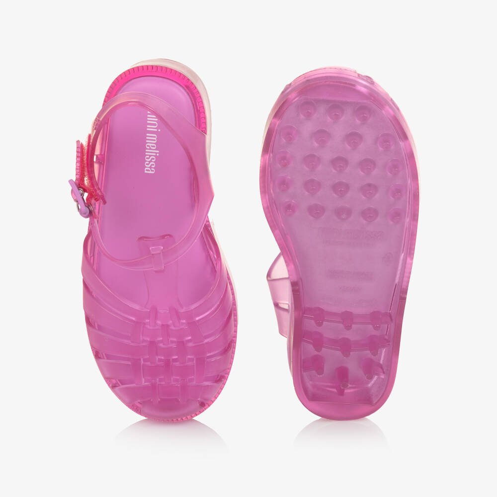 Mini Melissa-Girls Bright Pink Jelly Shoes | Childrensalon Outlet