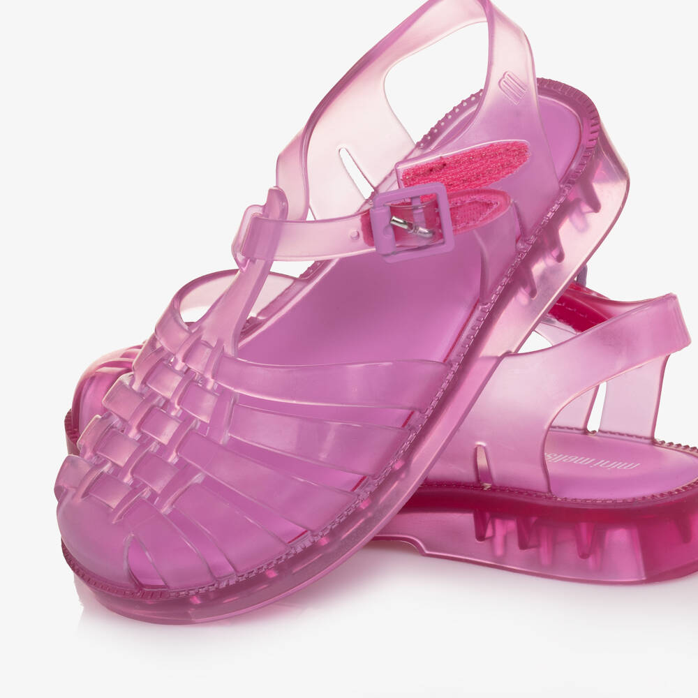 Mini Melissa-Girls Bright Pink Jelly Shoes | Childrensalon Outlet