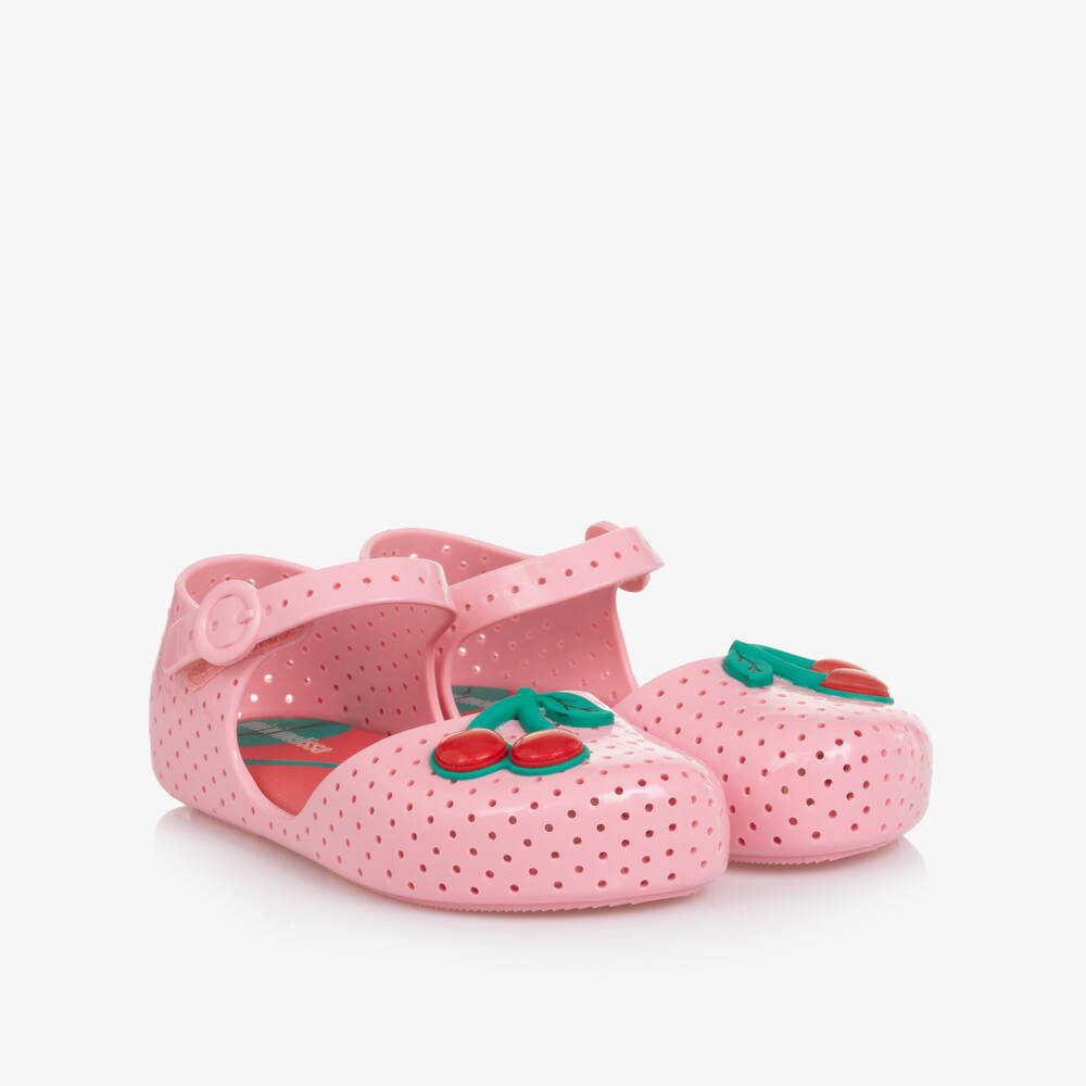 Mini Melissa-Girls Cherry Blush Jelly Flats | Childrensalon Outlet
