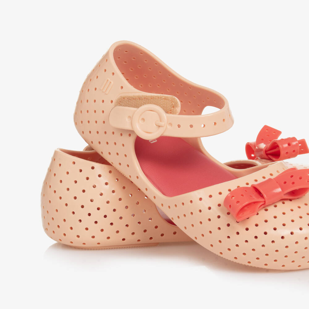 Mini Melissa-Girls Cream Bow Jelly Flats | Childrensalon Outlet