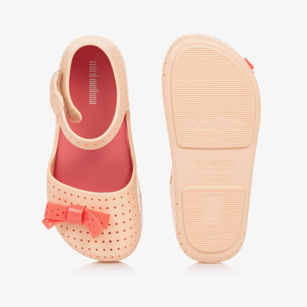 Mini Melissa-Girls Cream Bow Jelly Flats | Childrensalon Outlet