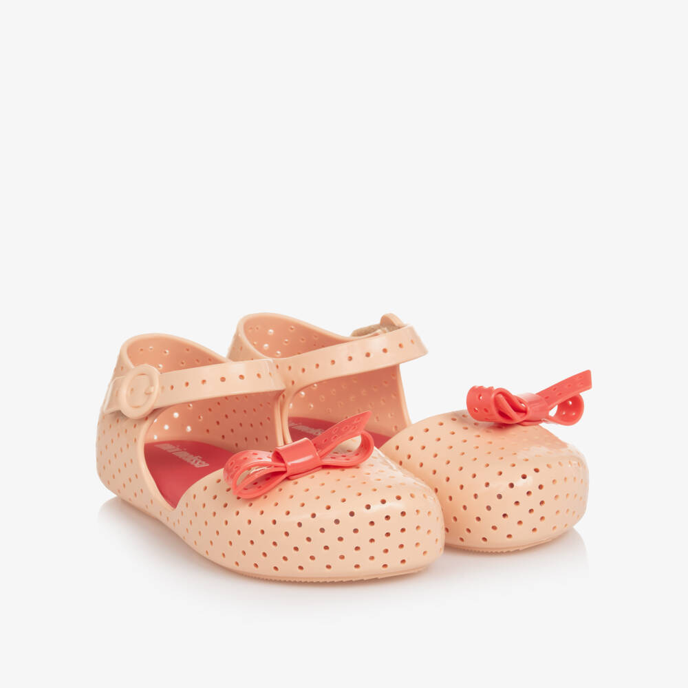 Mini Melissa-Girls Cream Bow Jelly Flats | Childrensalon Outlet
