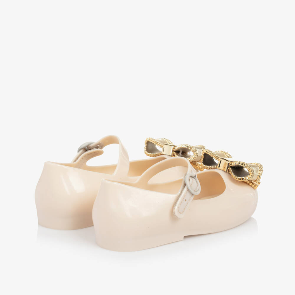 Mini Melissa-Girls Cream Ribbon Jelly Flats | Childrensalon Outlet