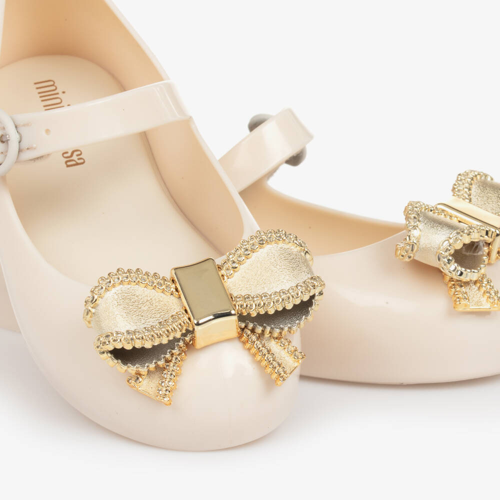 Mini Melissa-Girls Cream Ribbon Jelly Flats | Childrensalon Outlet