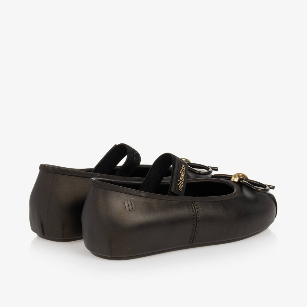 Mini Melissa-Girls Glittery Brown Ballet Pumps | Childrensalon Outlet