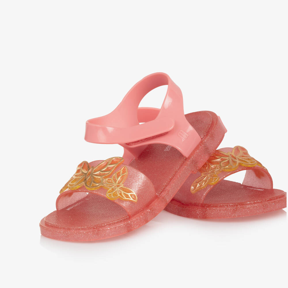 Mini Melissa-Girls Glittery Butterfly Sandals | Childrensalon Outlet