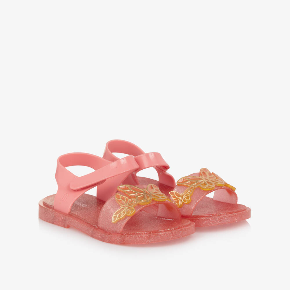 Mini Melissa-Girls Glittery Butterfly Sandals | Childrensalon Outlet