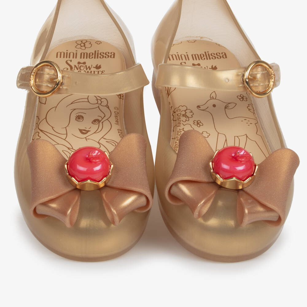 ميني ميليسا-حذاء جيلي بطبعة ديزني لون ذهبي للبنات | Childrensalon Outlet
