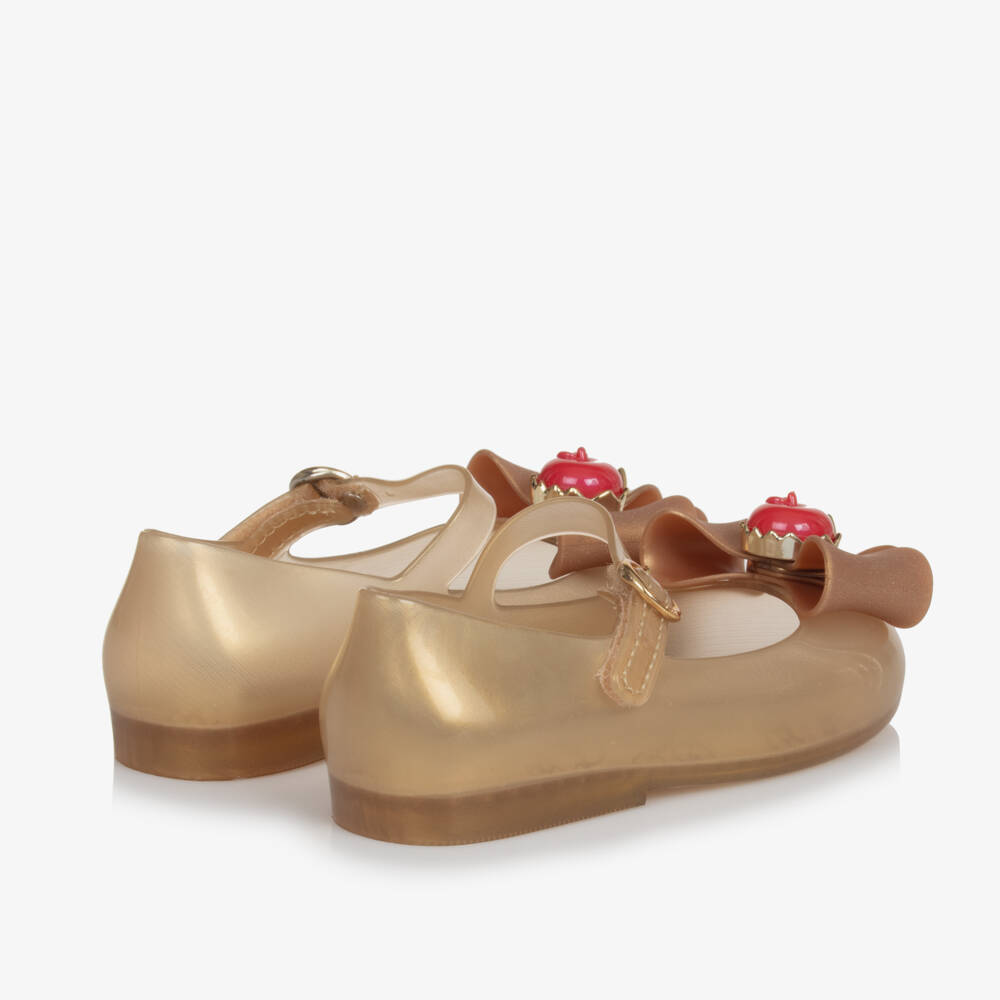 ميني ميليسا-حذاء جيلي بطبعة ديزني لون ذهبي للبنات | Childrensalon Outlet