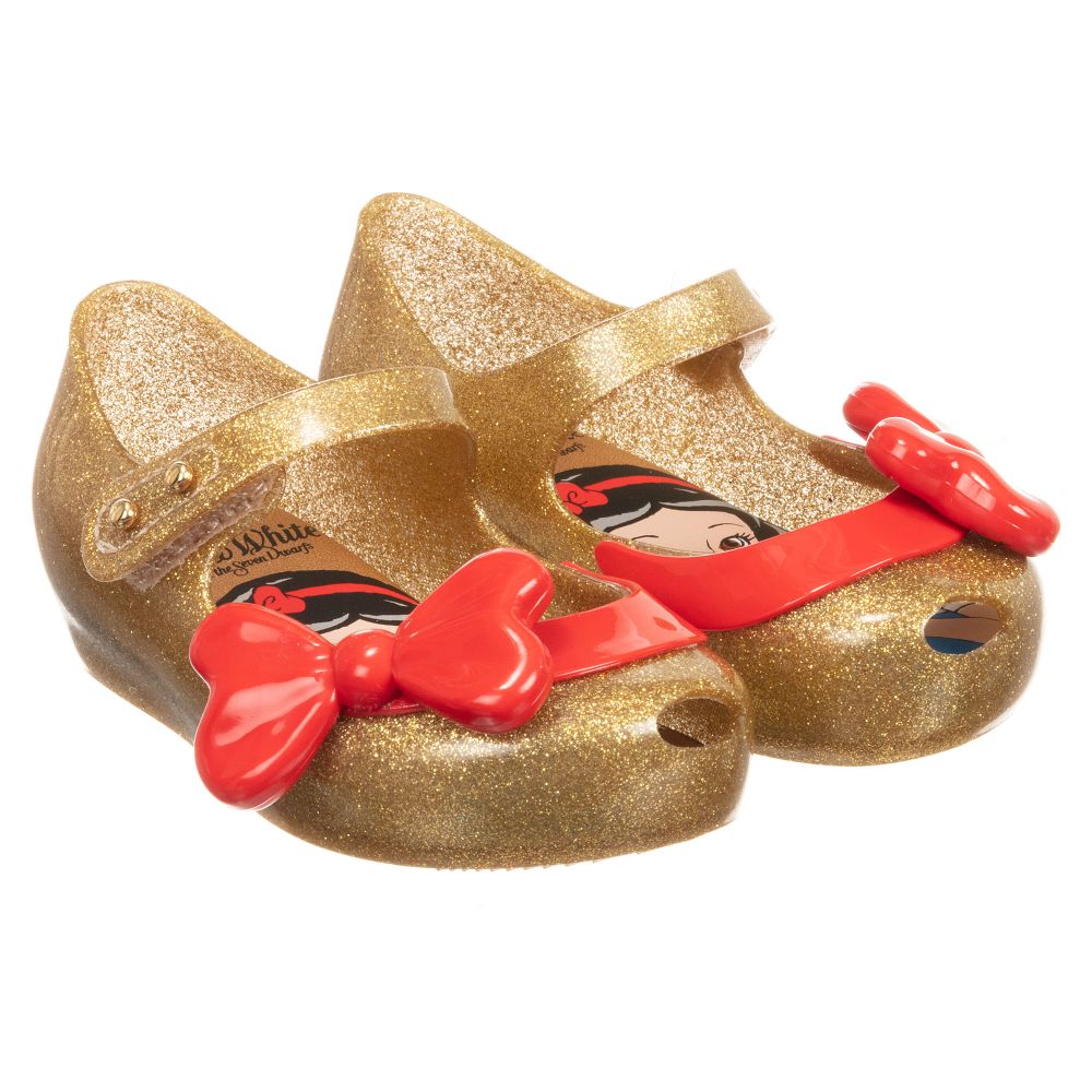 Girls Gold Disney Jelly Shoes