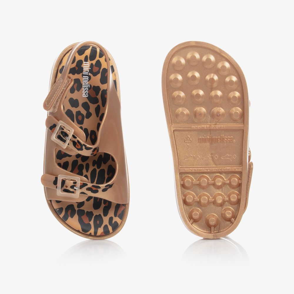 MINI MELISSA Girls Gold Jelly Sandals