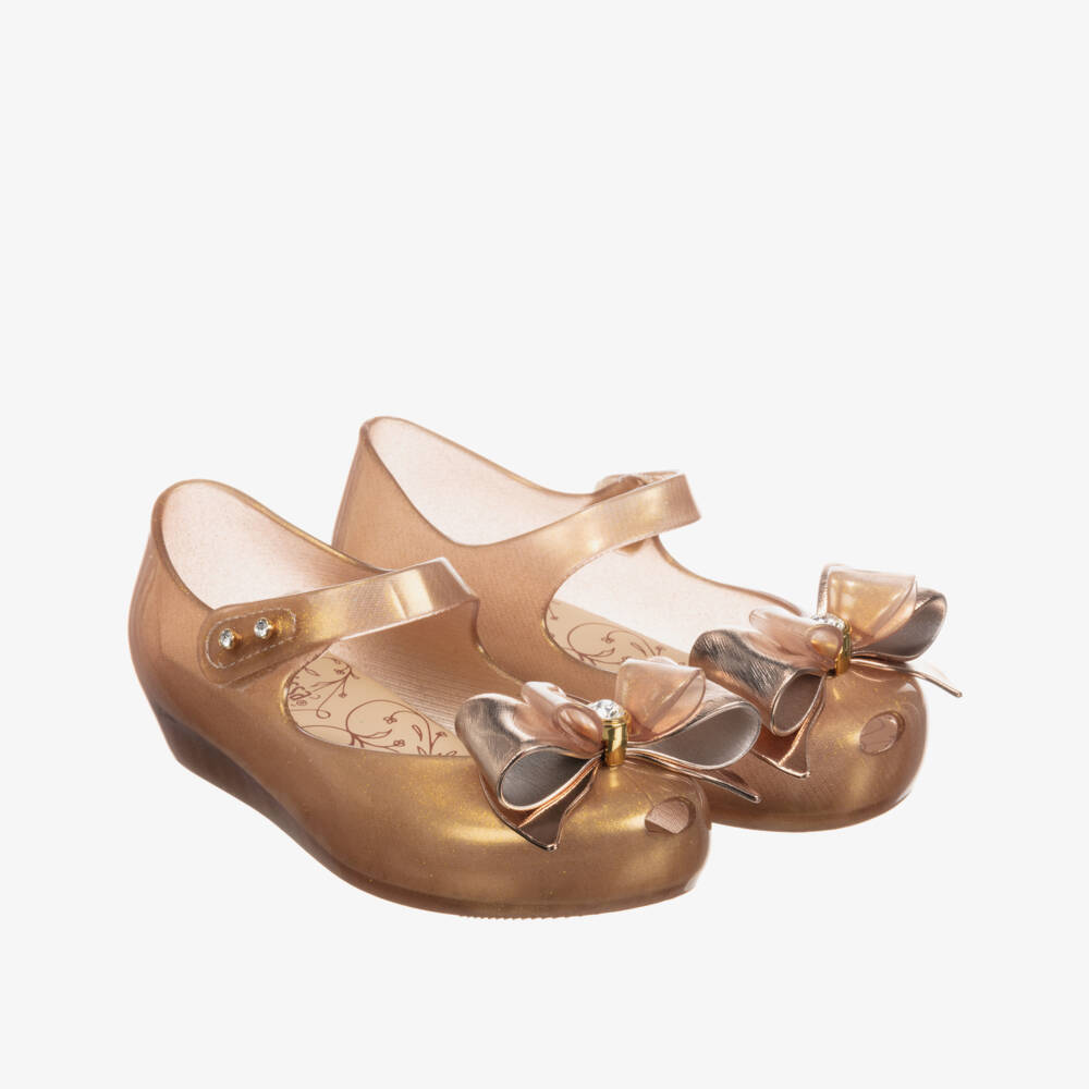 Mini Melissa-Girls Gold Jelly Shoes | Childrensalon Outlet