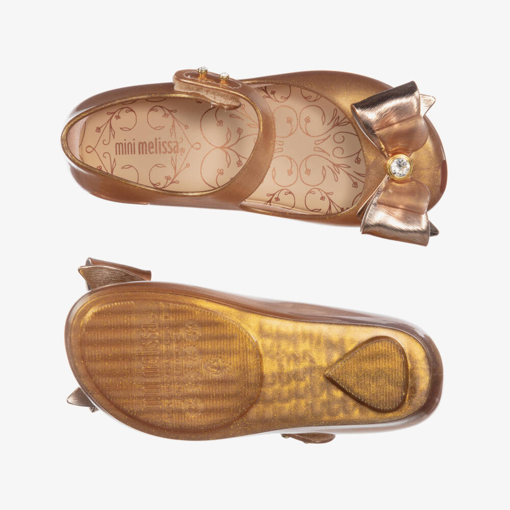 Mini Melissa-Girls Gold Jelly Shoes | Childrensalon Outlet