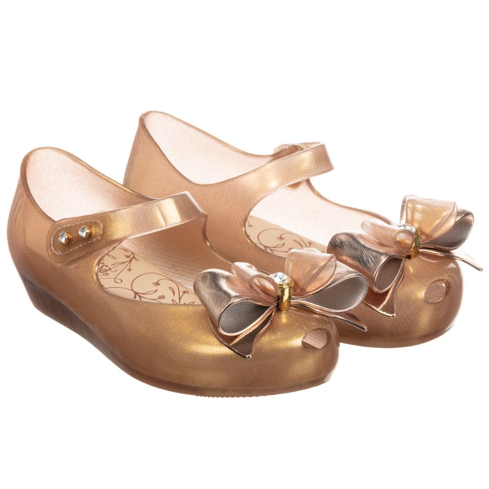 Mini Melissa - Girls Gold Jelly Shoes | Childrensalon
