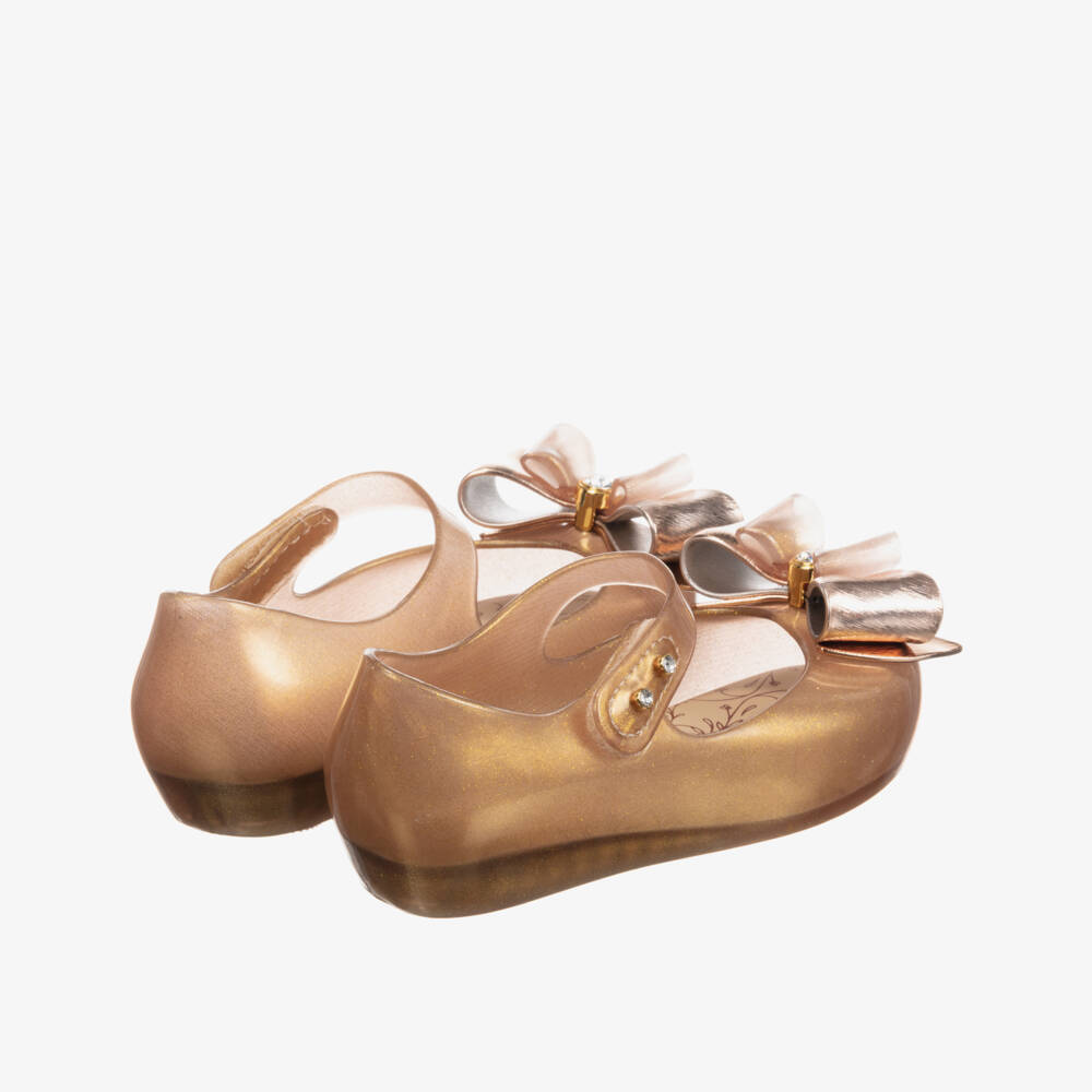 Mini Melissa-Girls Gold Jelly Shoes | Childrensalon Outlet