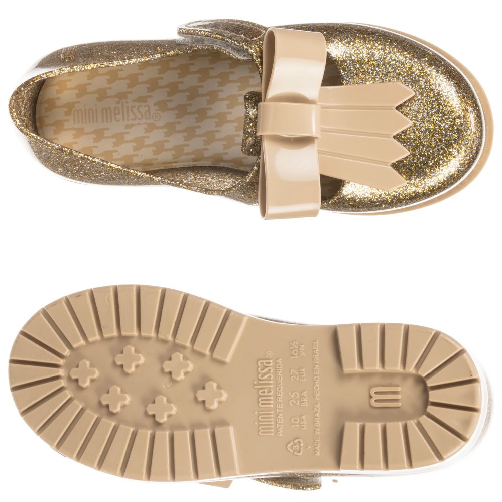 Mini melissa sale gold glitter