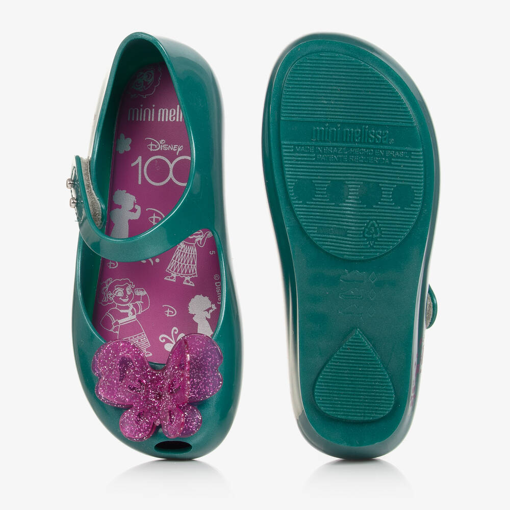 Mini Melissa-Girls Green & Pink Disney Jelly Ballerinas | Childrensalon Outlet