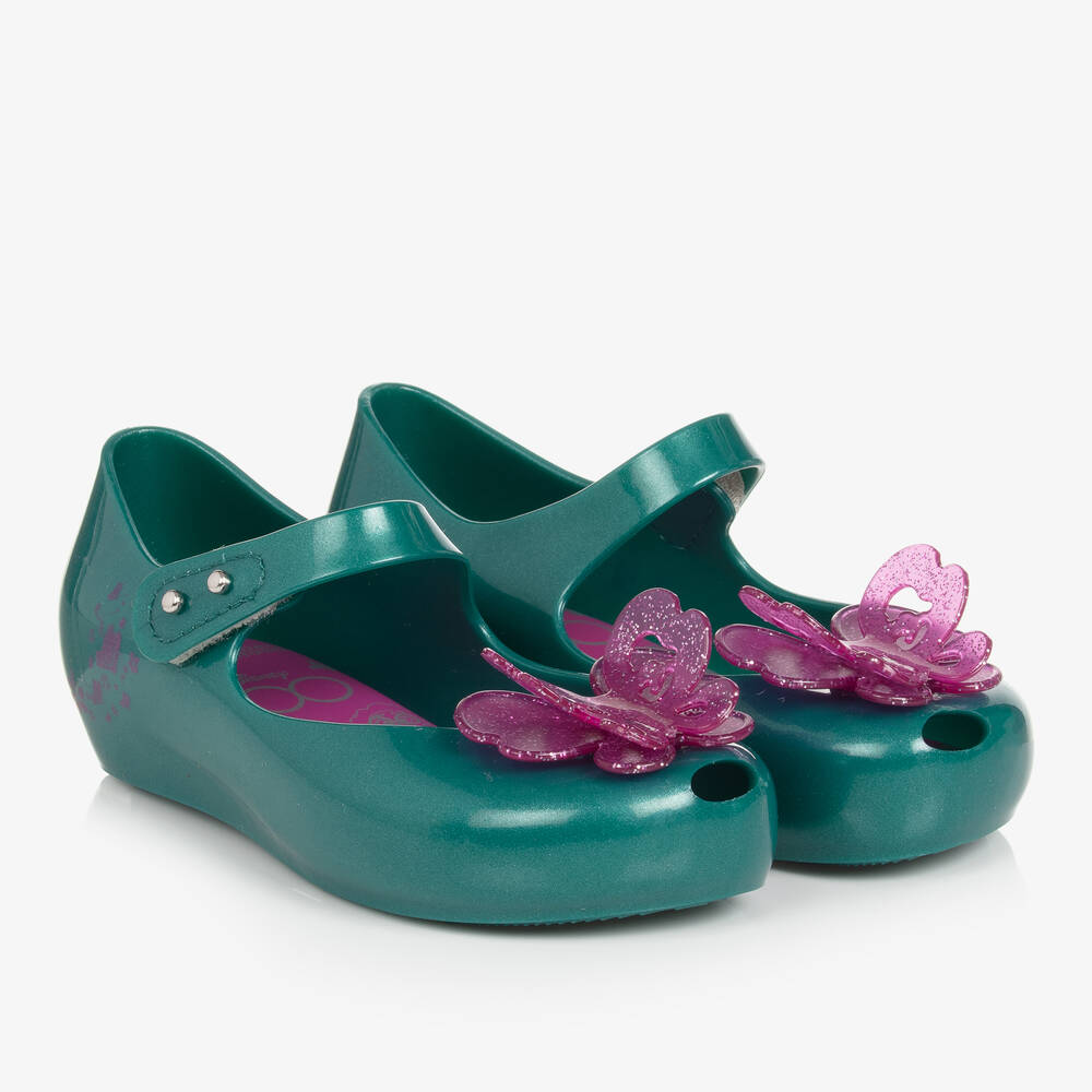 Mini Melissa - Disney Gelee-Ballerinas Grün/Rosa | Childrensalon