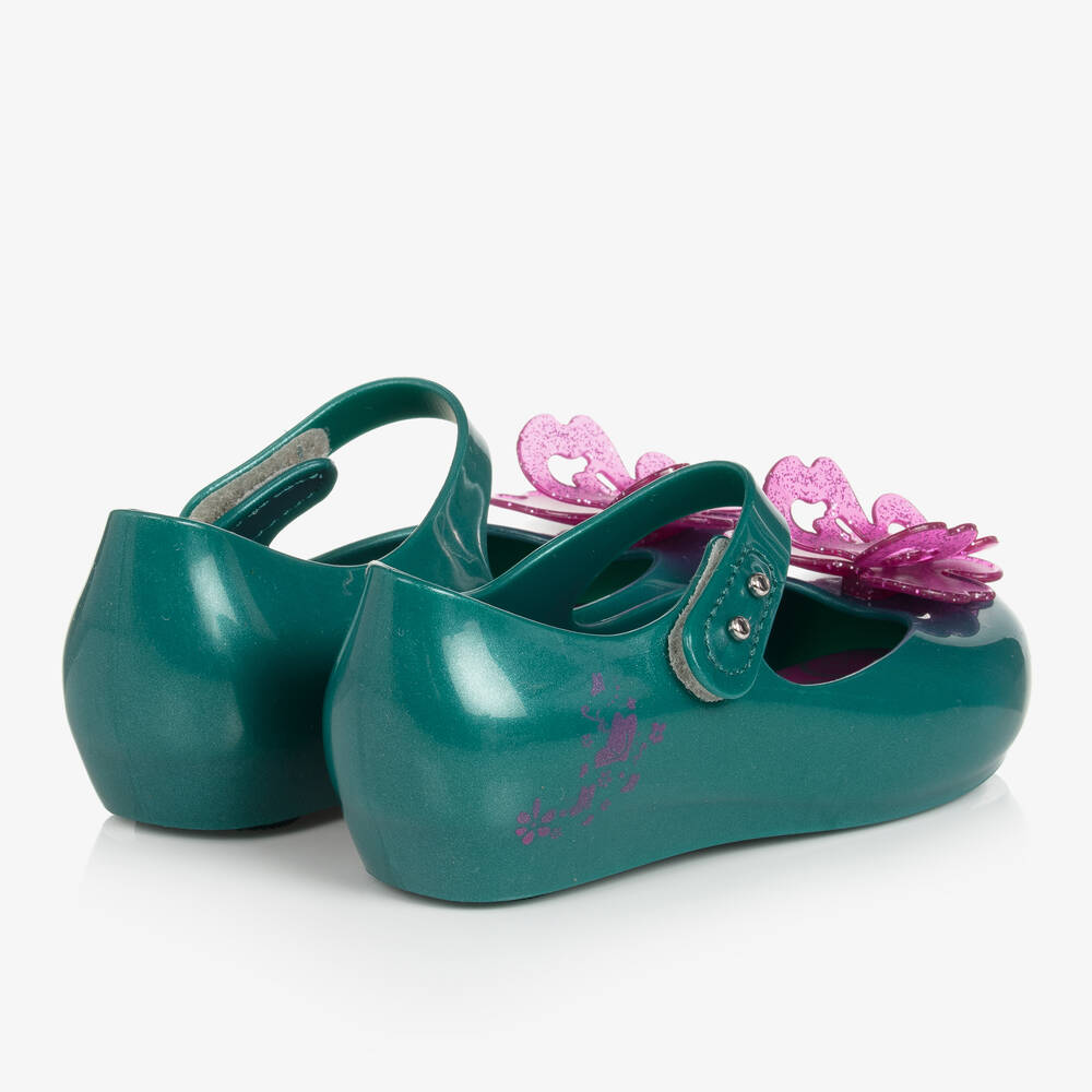 Mini Melissa-Girls Green & Pink Disney Jelly Ballerinas | Childrensalon Outlet