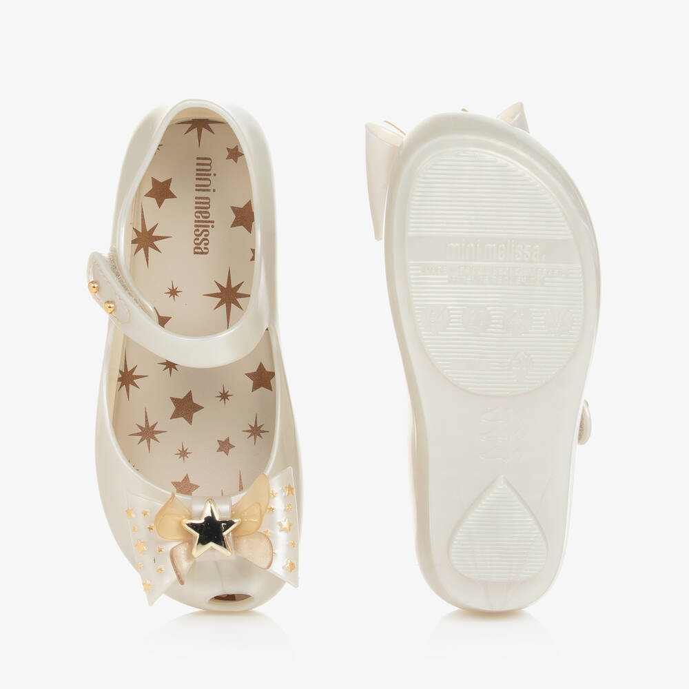 Mini Melissa-Girls Ivory Jelly Pumps  | Childrensalon Outlet