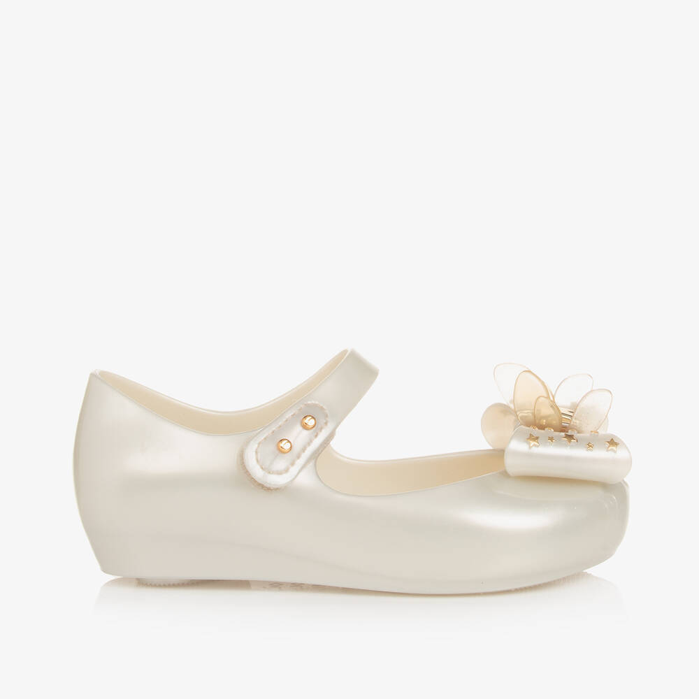 Mini Melissa-Girls Ivory Jelly Pumps  | Childrensalon Outlet