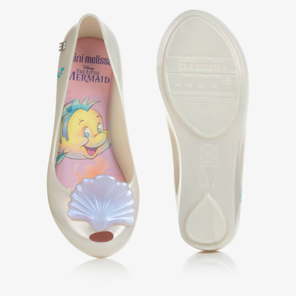 Mini Melissa-Кремовые резиновые туфли Disney с ракушками | Childrensalon Outlet