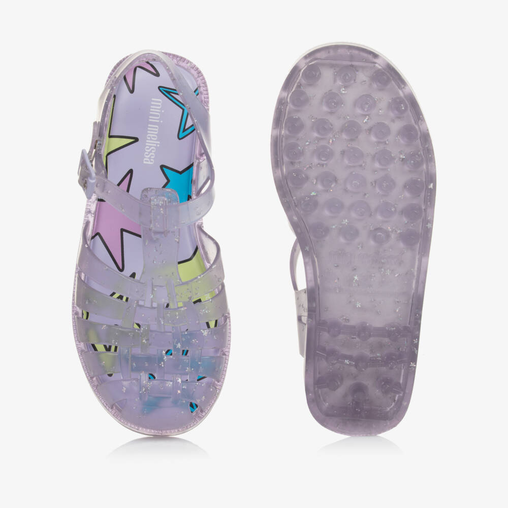 Mini Melissa-Girls Lavender Starry Jelly Sandals | Childrensalon Outlet