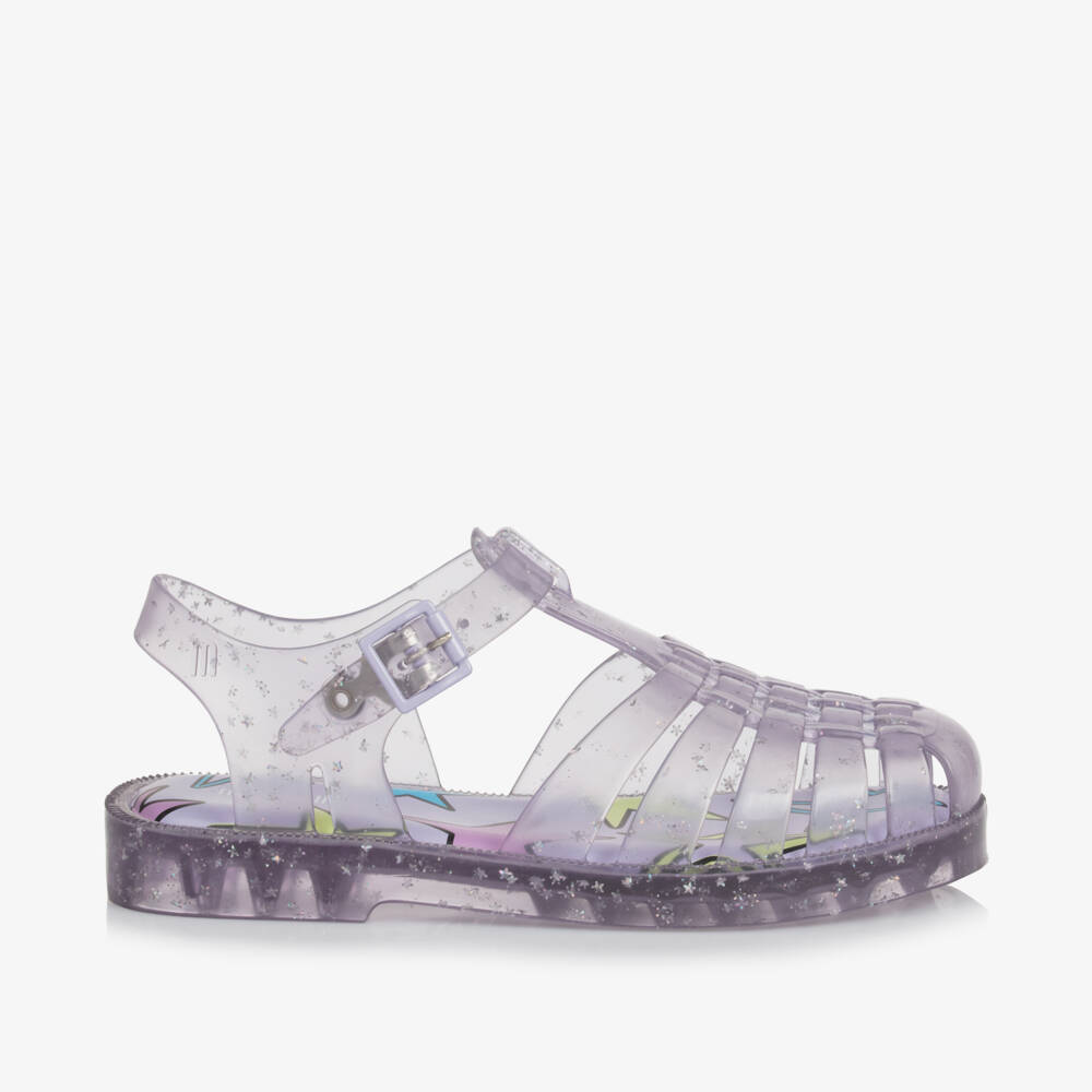 Mini Melissa-Girls Lavender Starry Jelly Sandals | Childrensalon Outlet