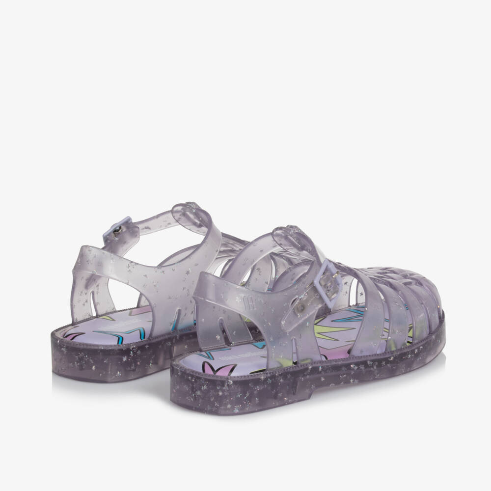 Mini Melissa-Girls Lavender Starry Jelly Sandals | Childrensalon Outlet
