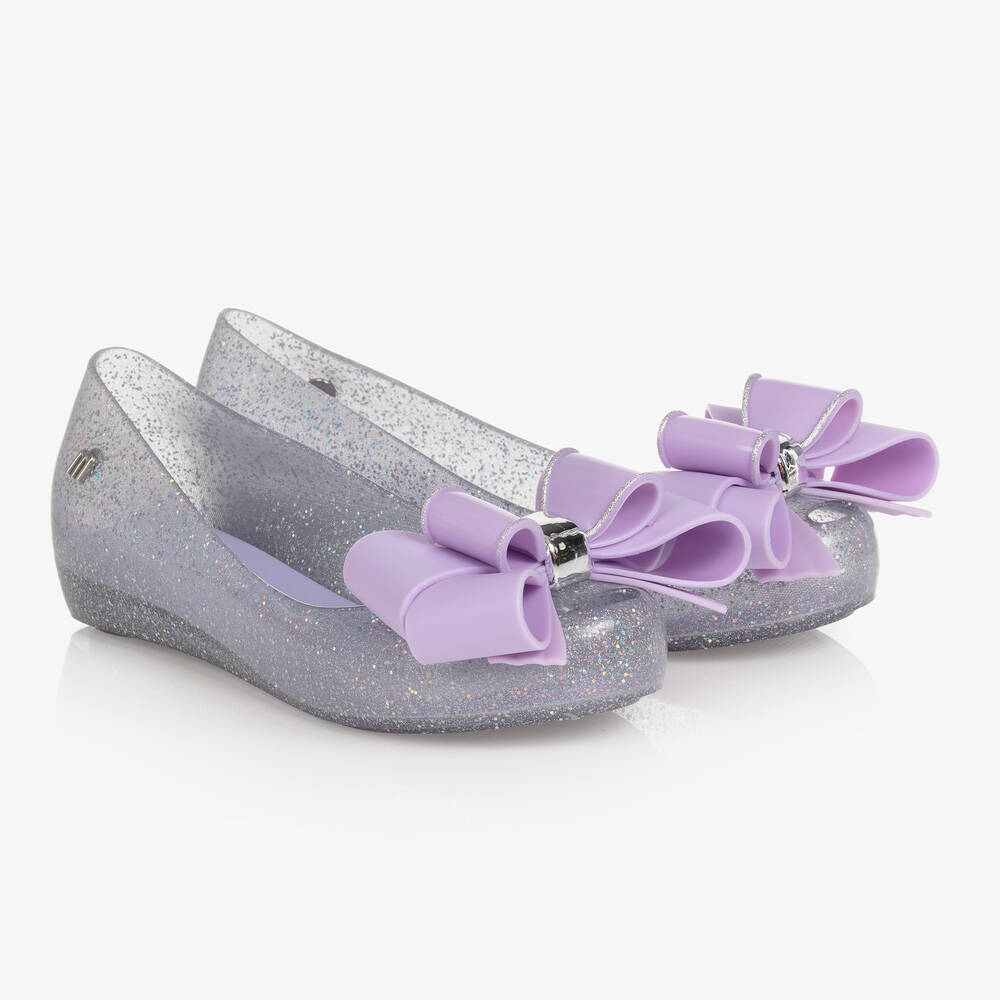 Mini Melissa - Ballerines plastique lilas à nœud | Childrensalon