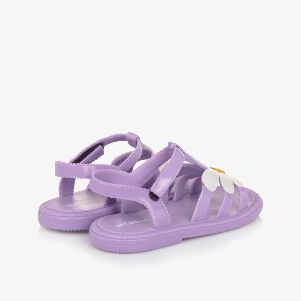 Mini Melissa-Girls Lilac Purple Daisy Jelly Sandals | Childrensalon Outlet