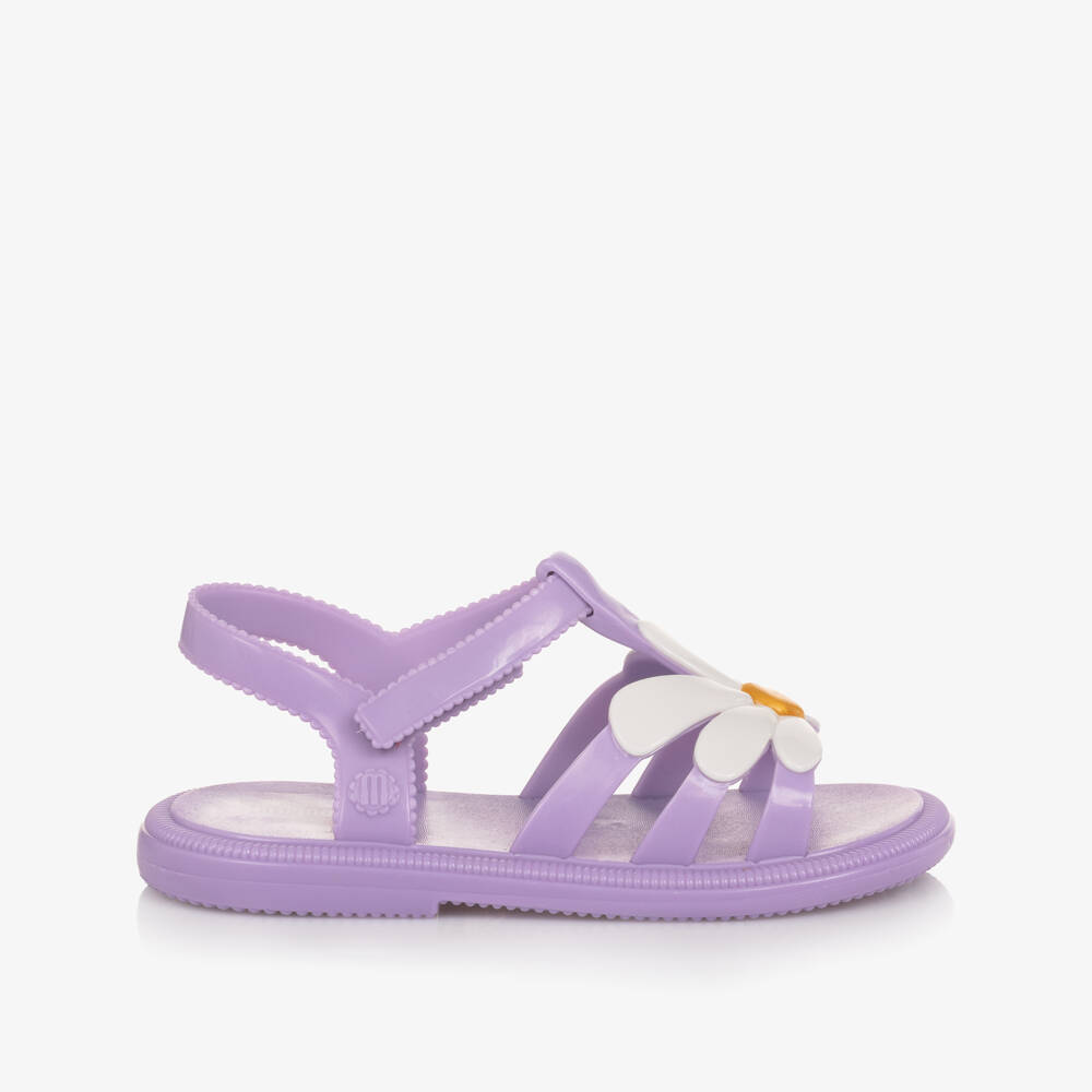 Mini Melissa-Girls Lilac Purple Daisy Jelly Sandals | Childrensalon Outlet