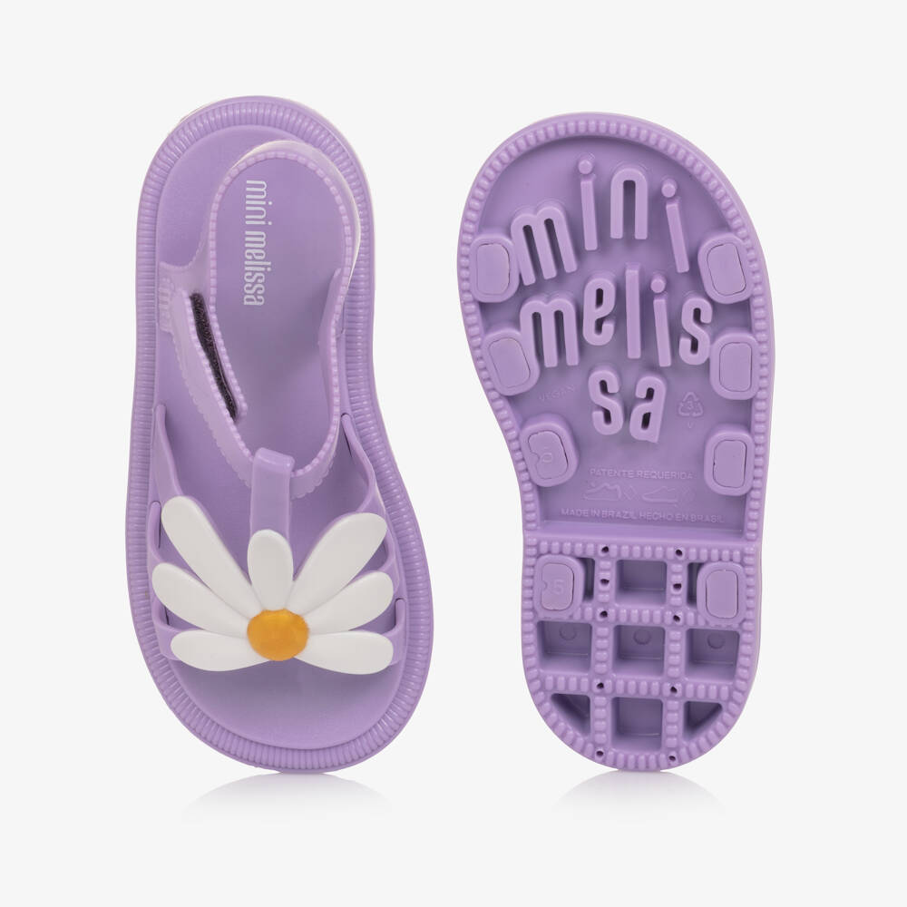 Mini Melissa-Girls Lilac Purple Daisy Jelly Sandals | Childrensalon Outlet