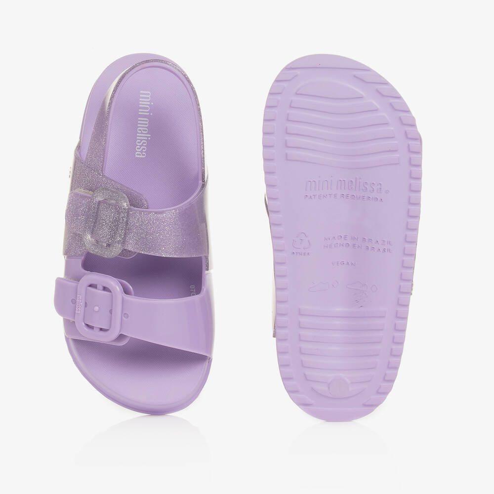 Mini Melissa-Girls Lilac Purple Velcro Sandals | Childrensalon Outlet