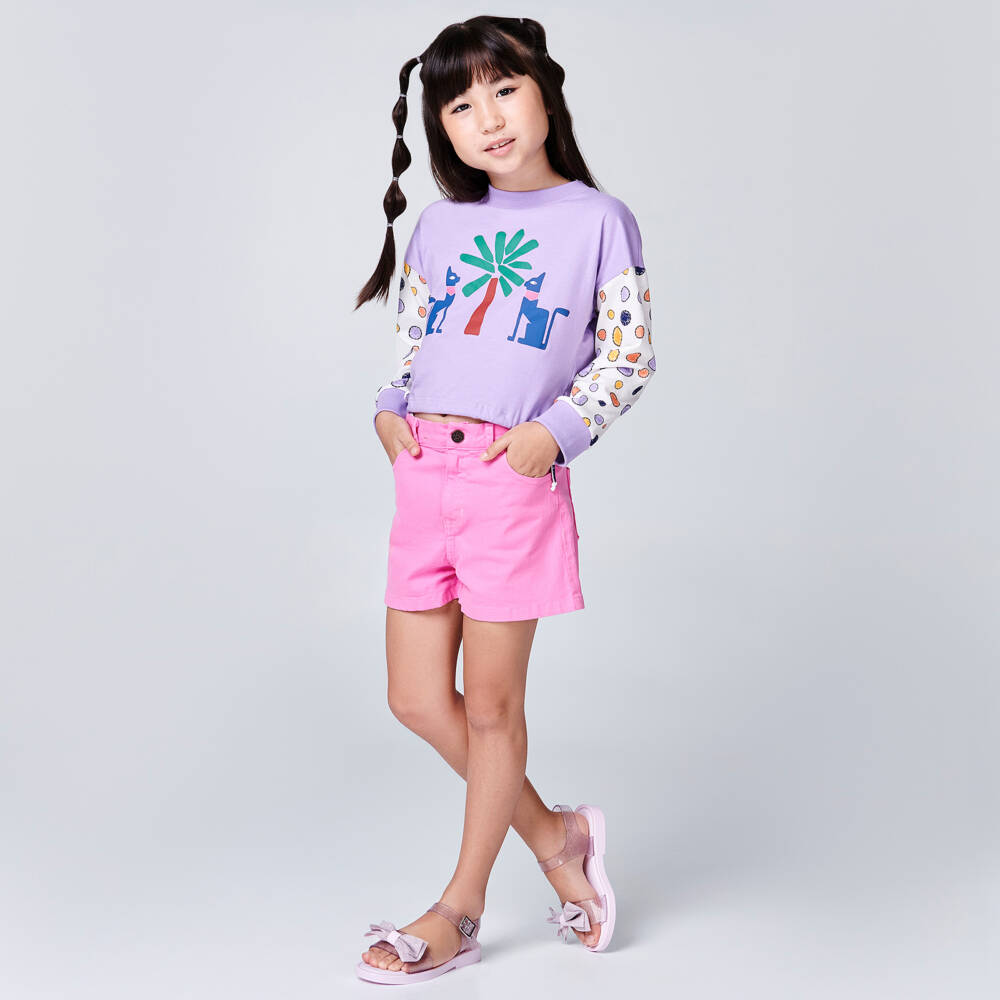 Mini Melissa-Girls Lilac Sparkle Bow Sandals | Childrensalon Outlet