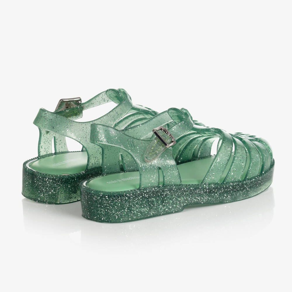 Mini Melissa Girls Mint Glitter Jelly Shoes Childrensalon Outlet