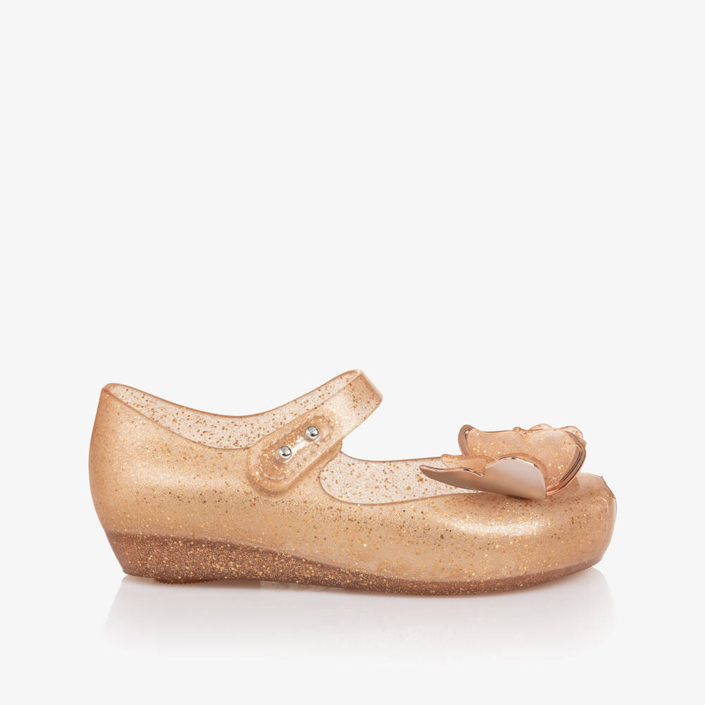 Mini Melissa-Girls Peach Orange Butterfly Jelly Shoes | Childrensalon Outlet