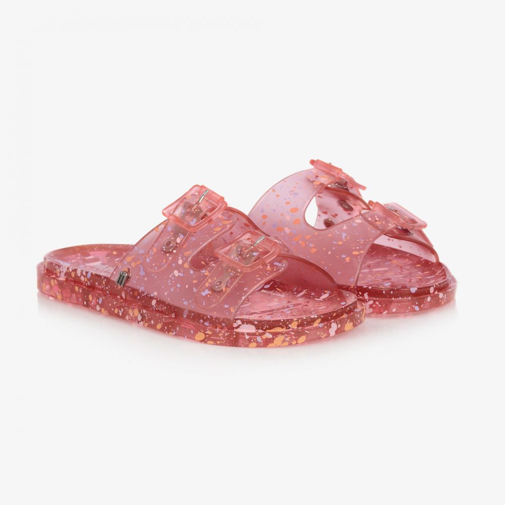 Mini Melissa - Girls Pink Fleck Jelly Sandals | Childrensalon