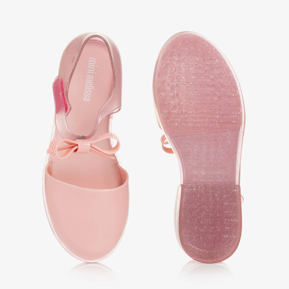 Mini Melissa-Girls Pink Glitter Jelly Shoes | Childrensalon Outlet