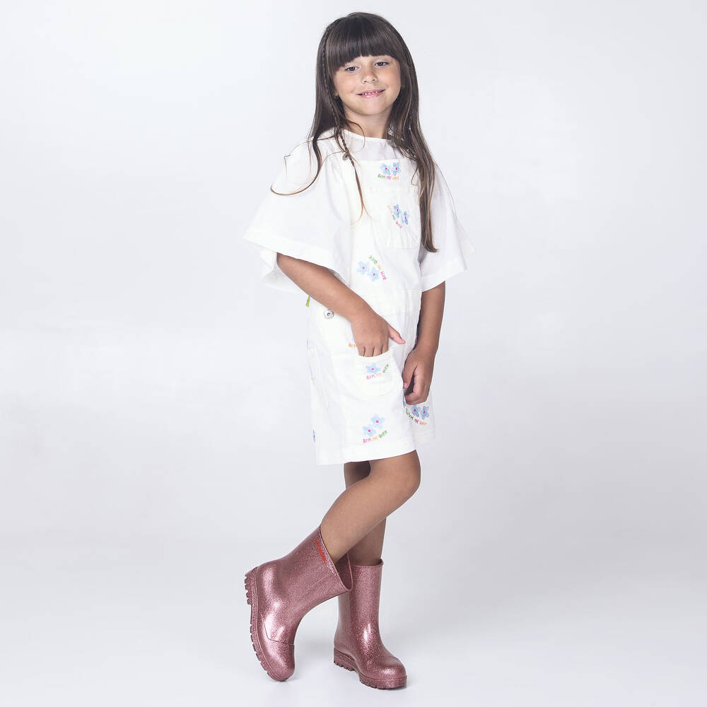 Mini Melissa-Girls Pink Glitter Rain Boots | Childrensalon Outlet