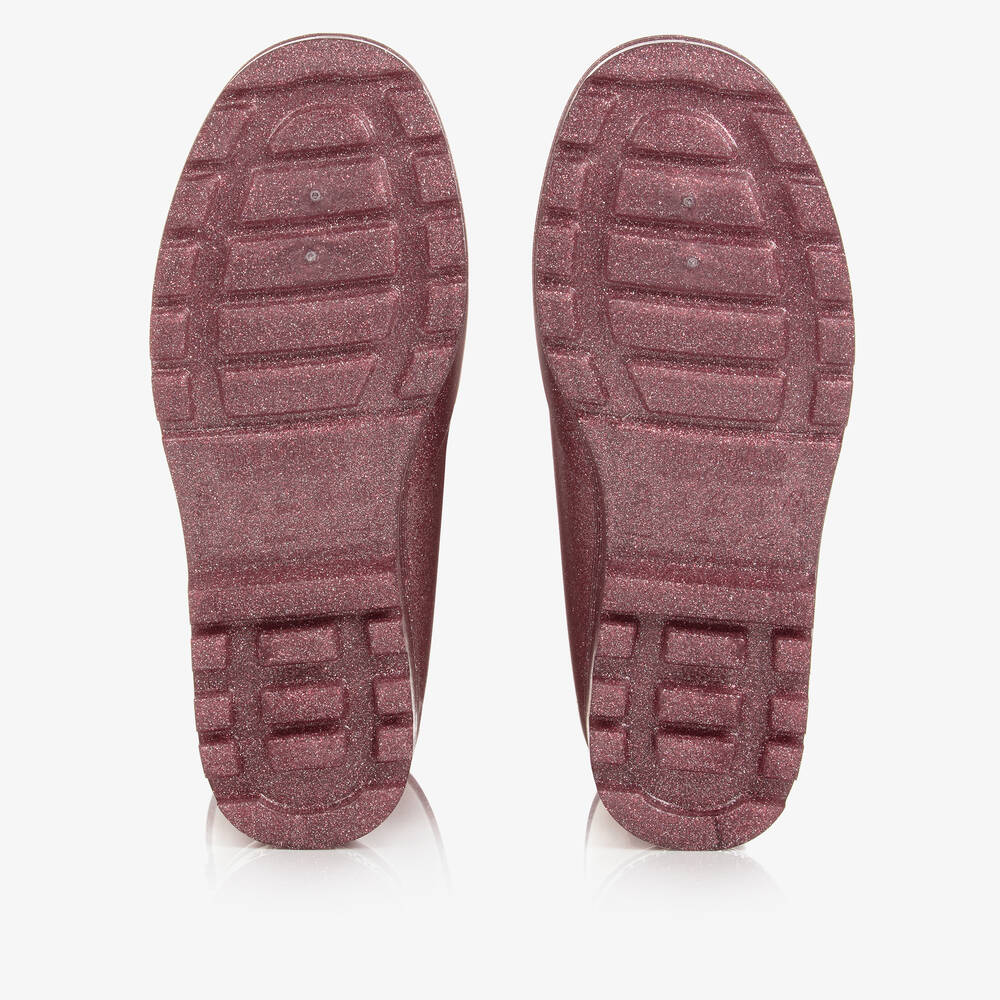 Mini Melissa-Girls Pink Glitter Rain Boots | Childrensalon Outlet