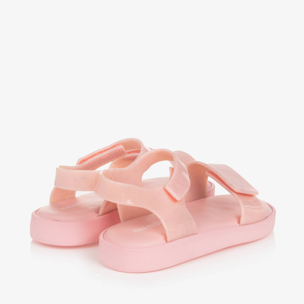 Mini Melissa-Girls Pink Glitter Sandals | Childrensalon Outlet