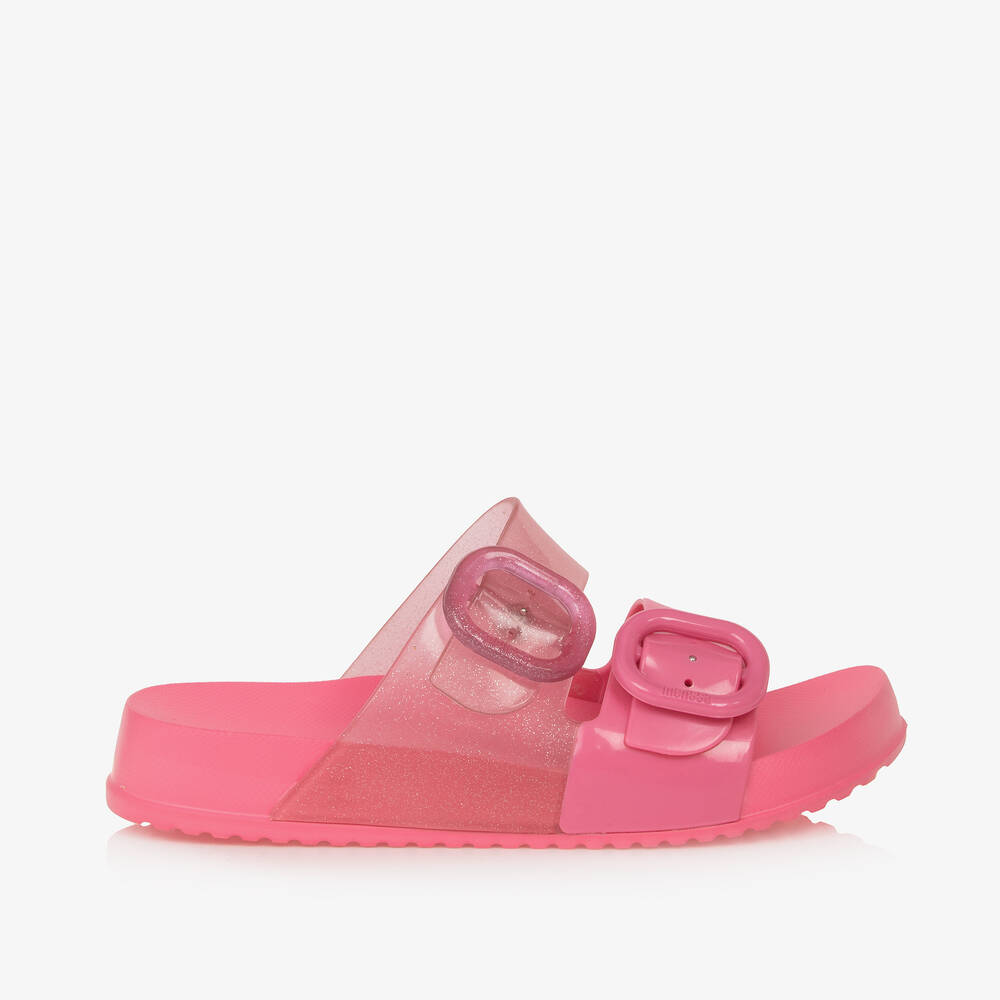 Mini Melissa-Girls Pink Glitter Sliders | Childrensalon Outlet