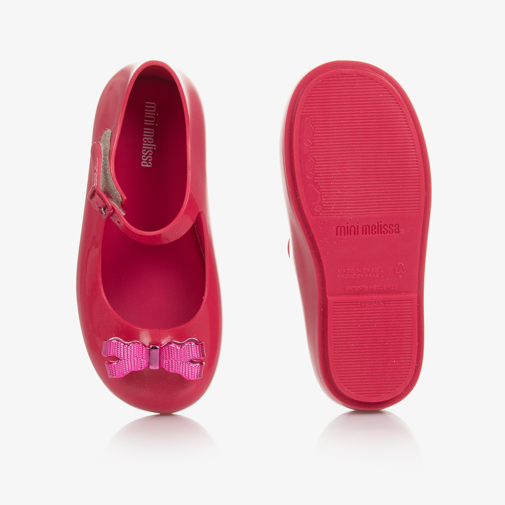 Mini Melissa Girls Pink Jelly Bow Shoes Childrensalon Outlet