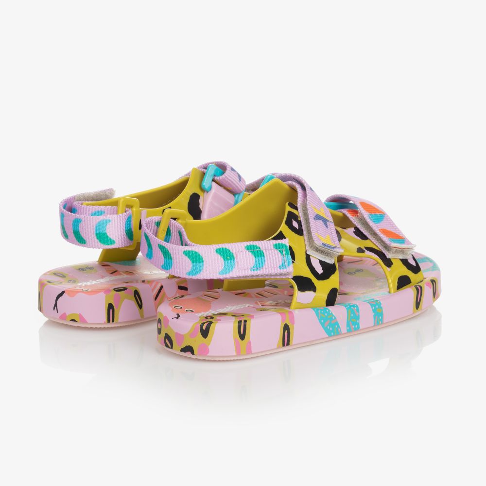 Mini Melissa-Girls Pink Velcro Sandals | Childrensalon Outlet