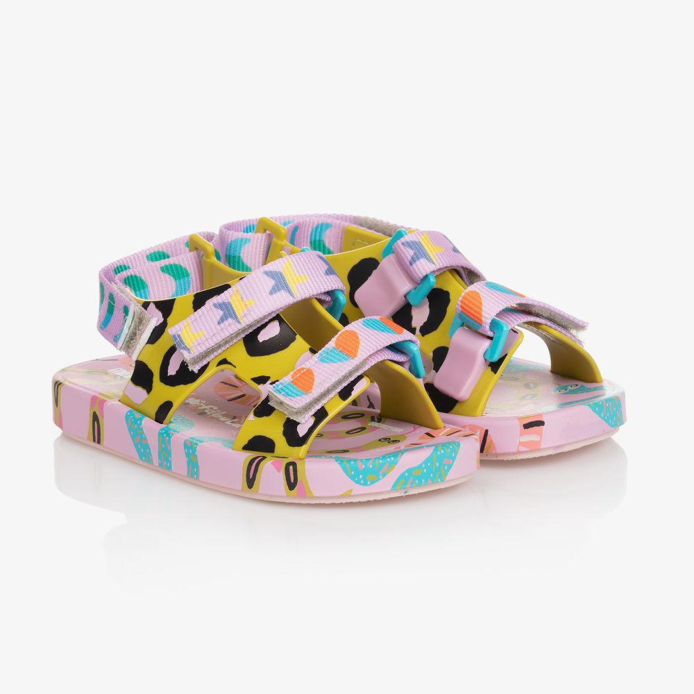 Mini Melissa - Girls Pink Velcro Sandals | Childrensalon